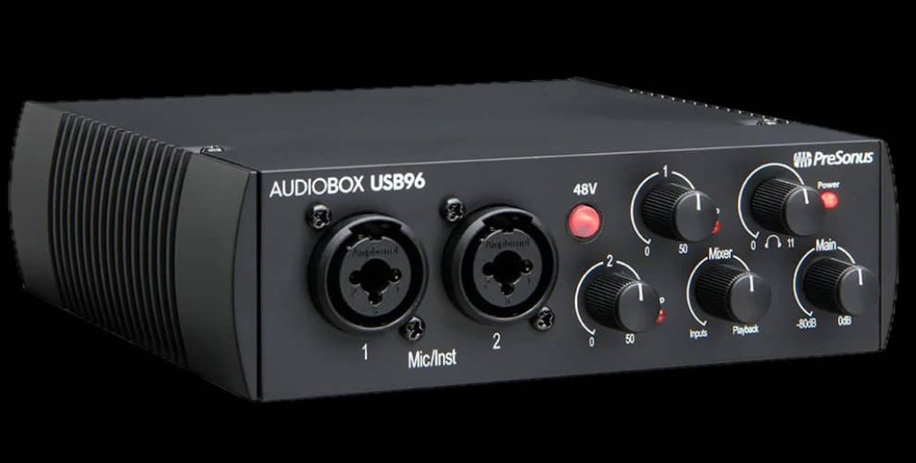 presonus audiobox usb 96 sideview